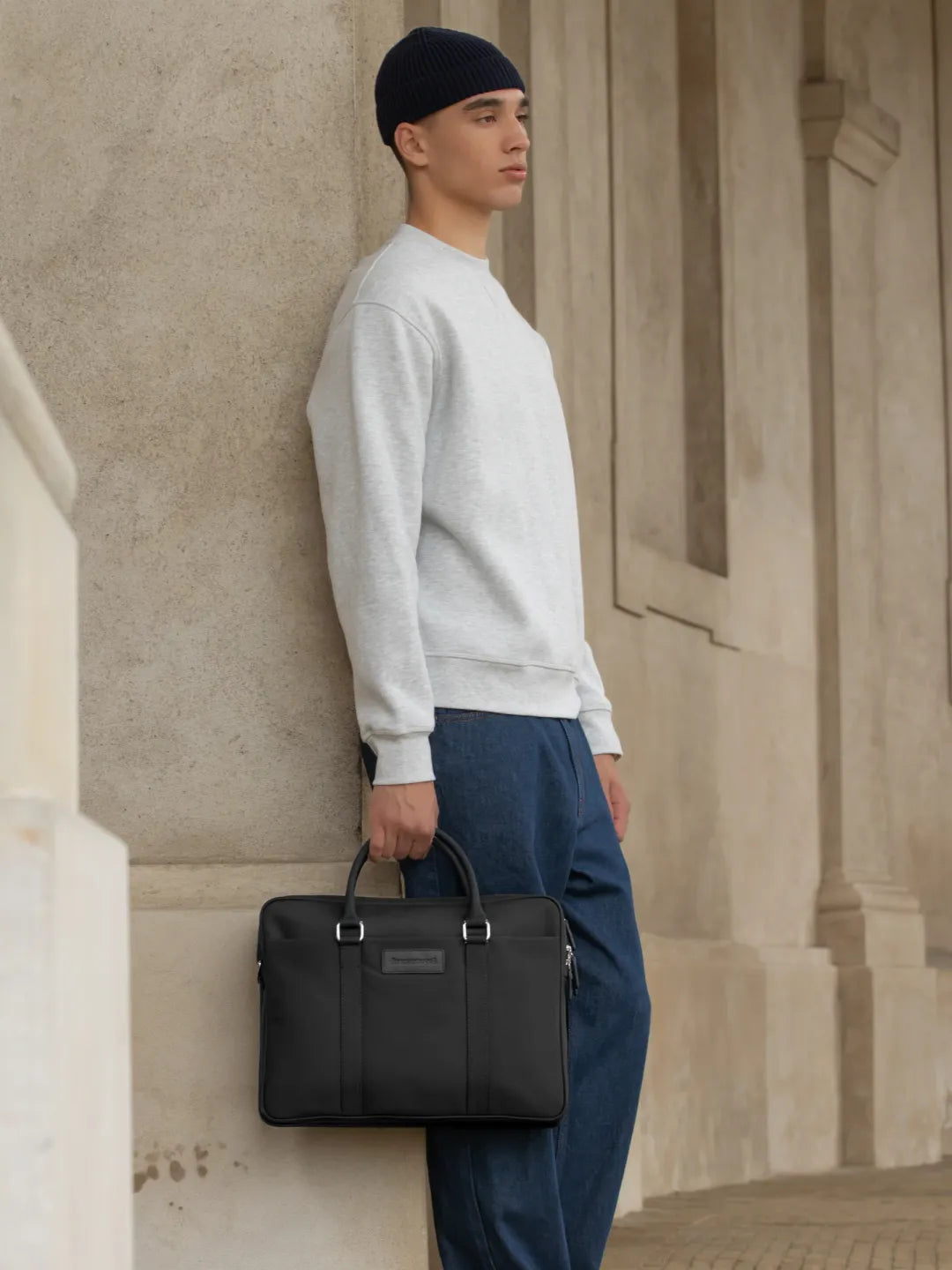 Ginza - 16” Duo Pocket Laptop Bag PURE - Black