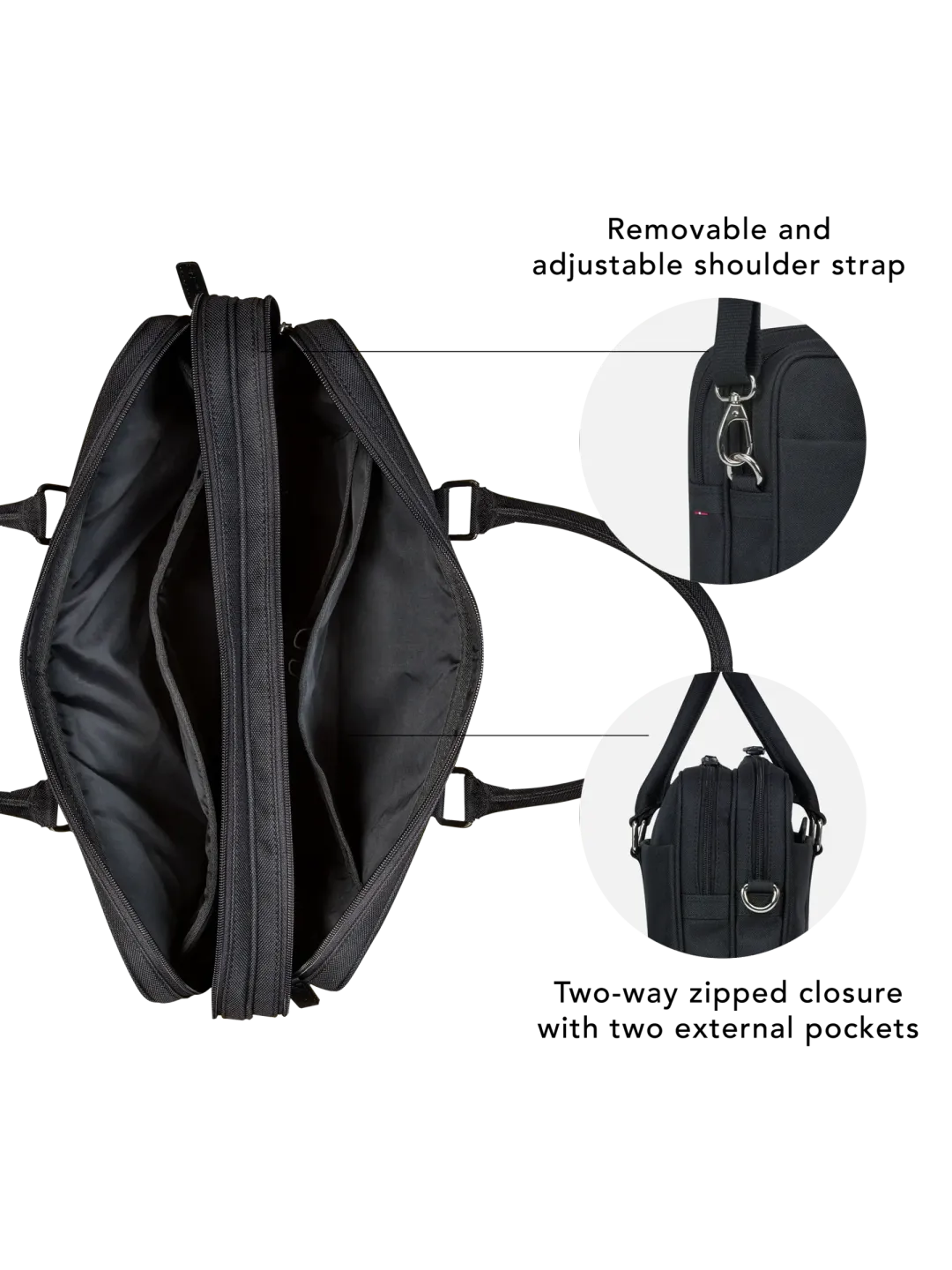 Ginza - 16” Duo Pocket Laptop Bag PURE - Black
