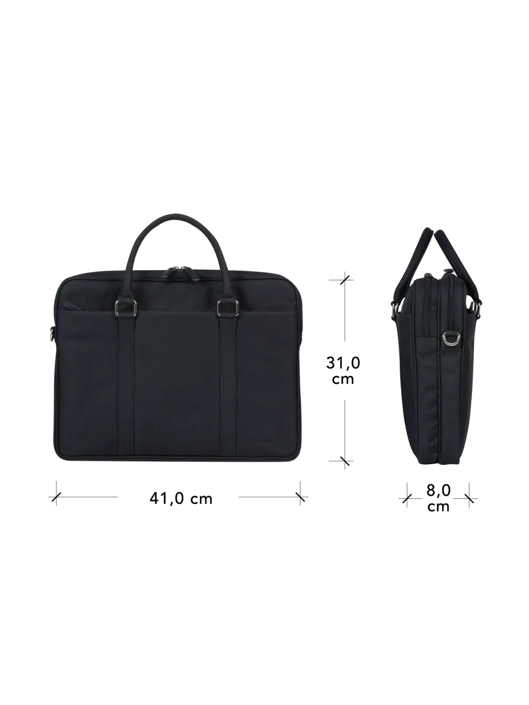 Ginza - 16” Duo Pocket Laptop Bag PURE - Black
