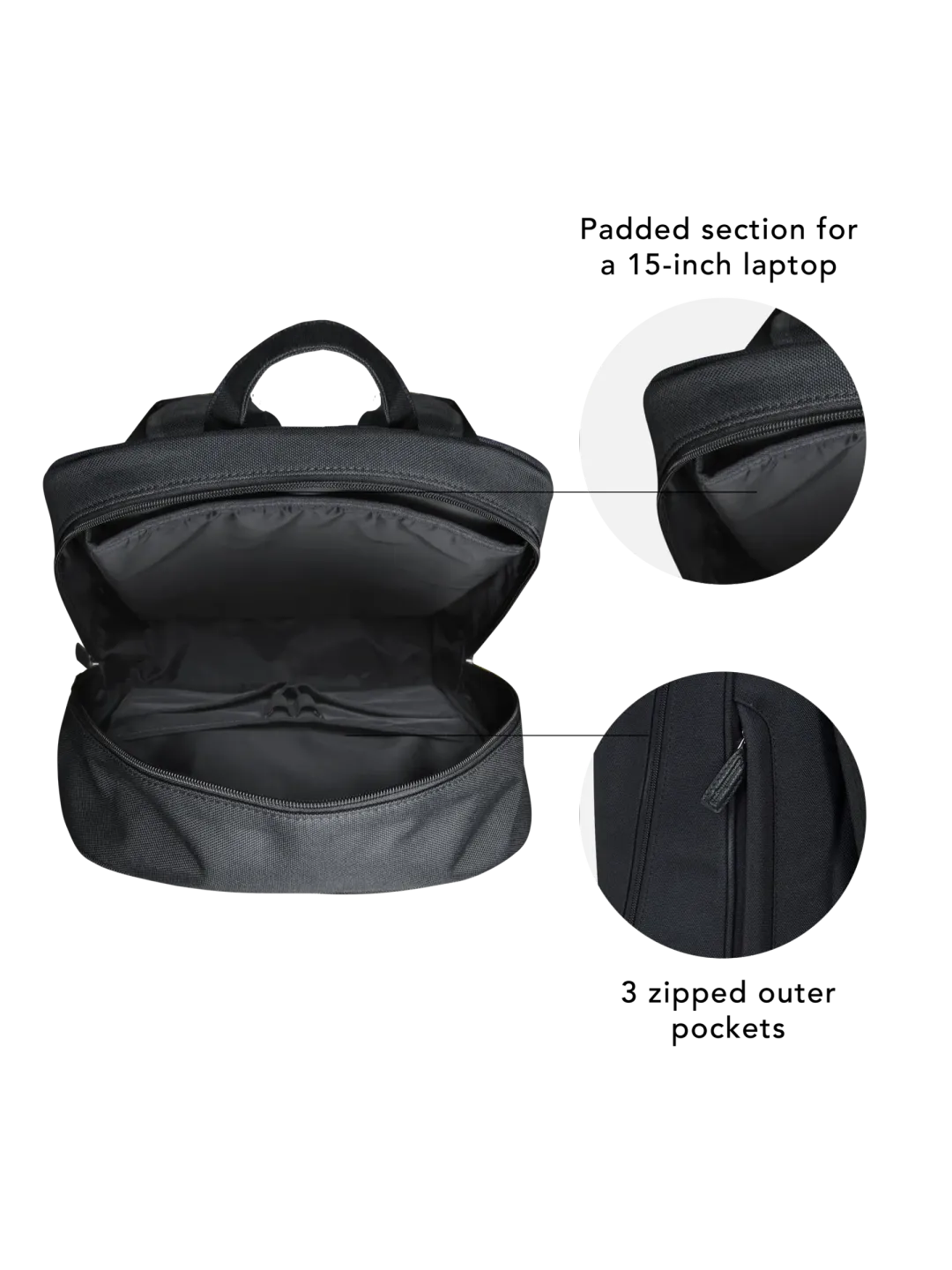 Champs-Elysees - 15” Laptop Backpack - Pure Black