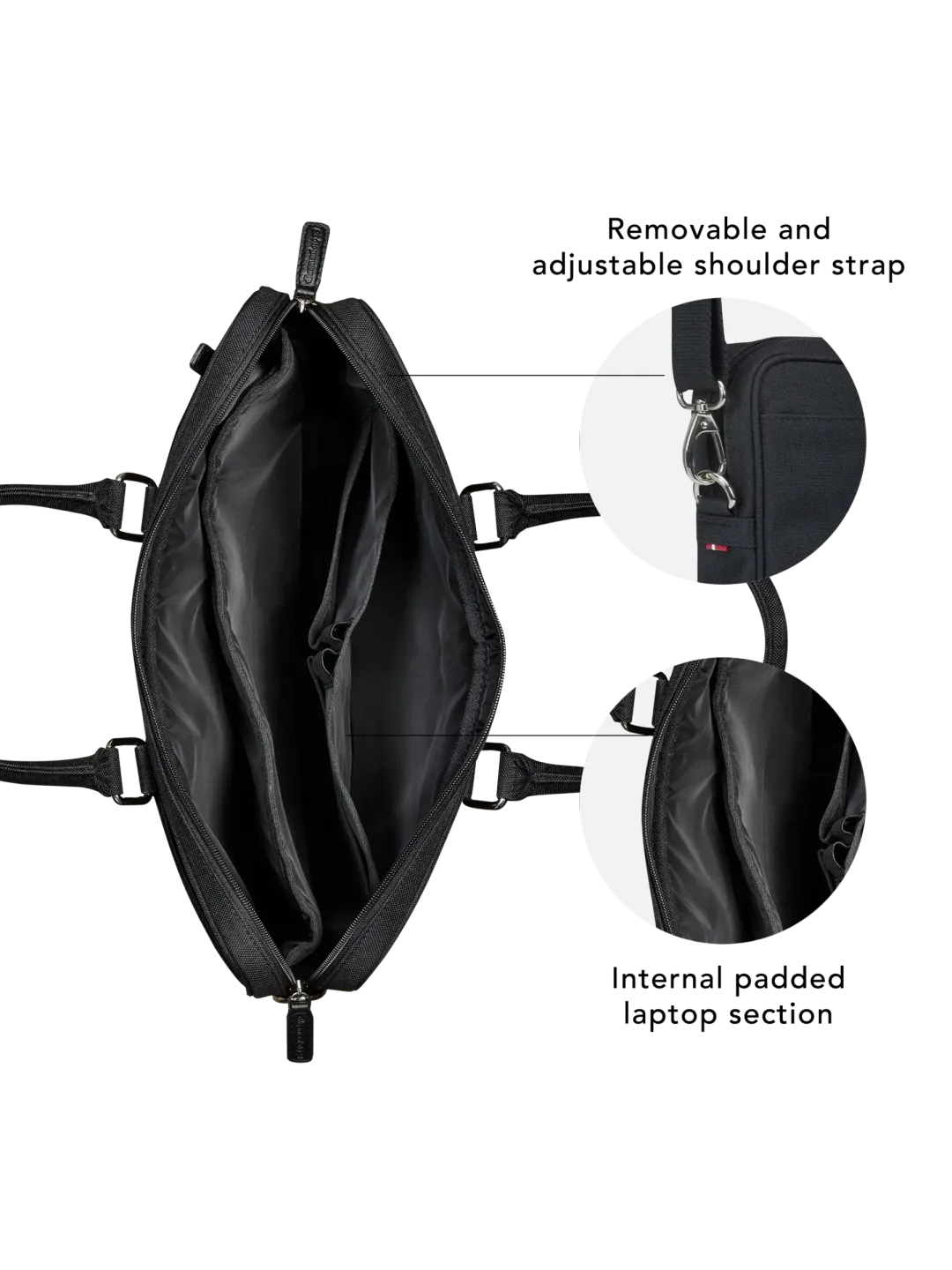 Fifth Avenue - 15” Laptop Bag - Pure Black